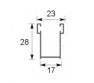 Guide in alluminio 17x28 mm