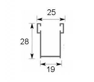 Guide in alluminio 19x28 mm