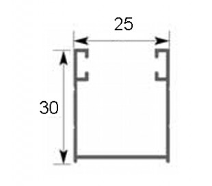 Guide in alluminio 25x30 mm